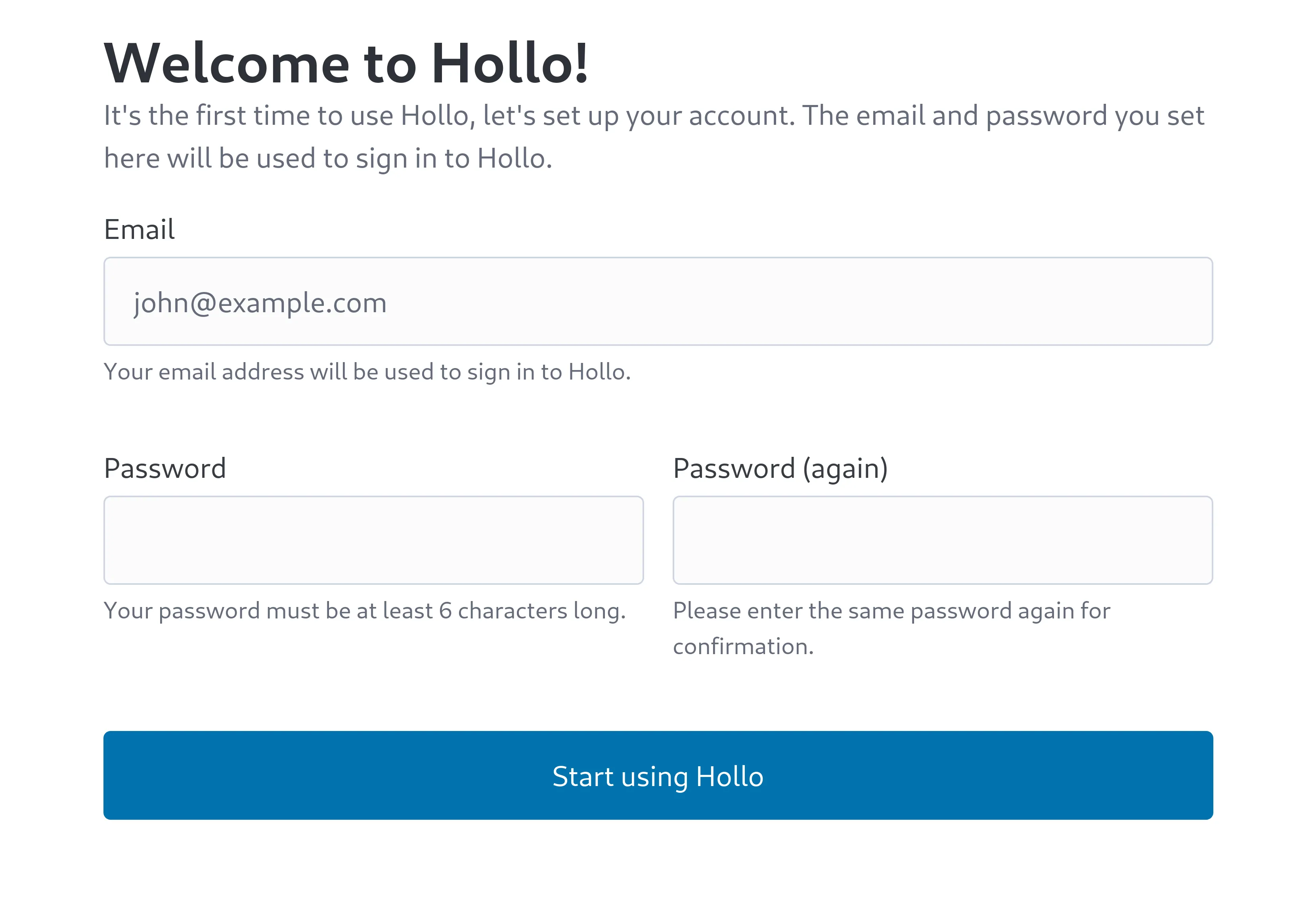 Set up your login credentials