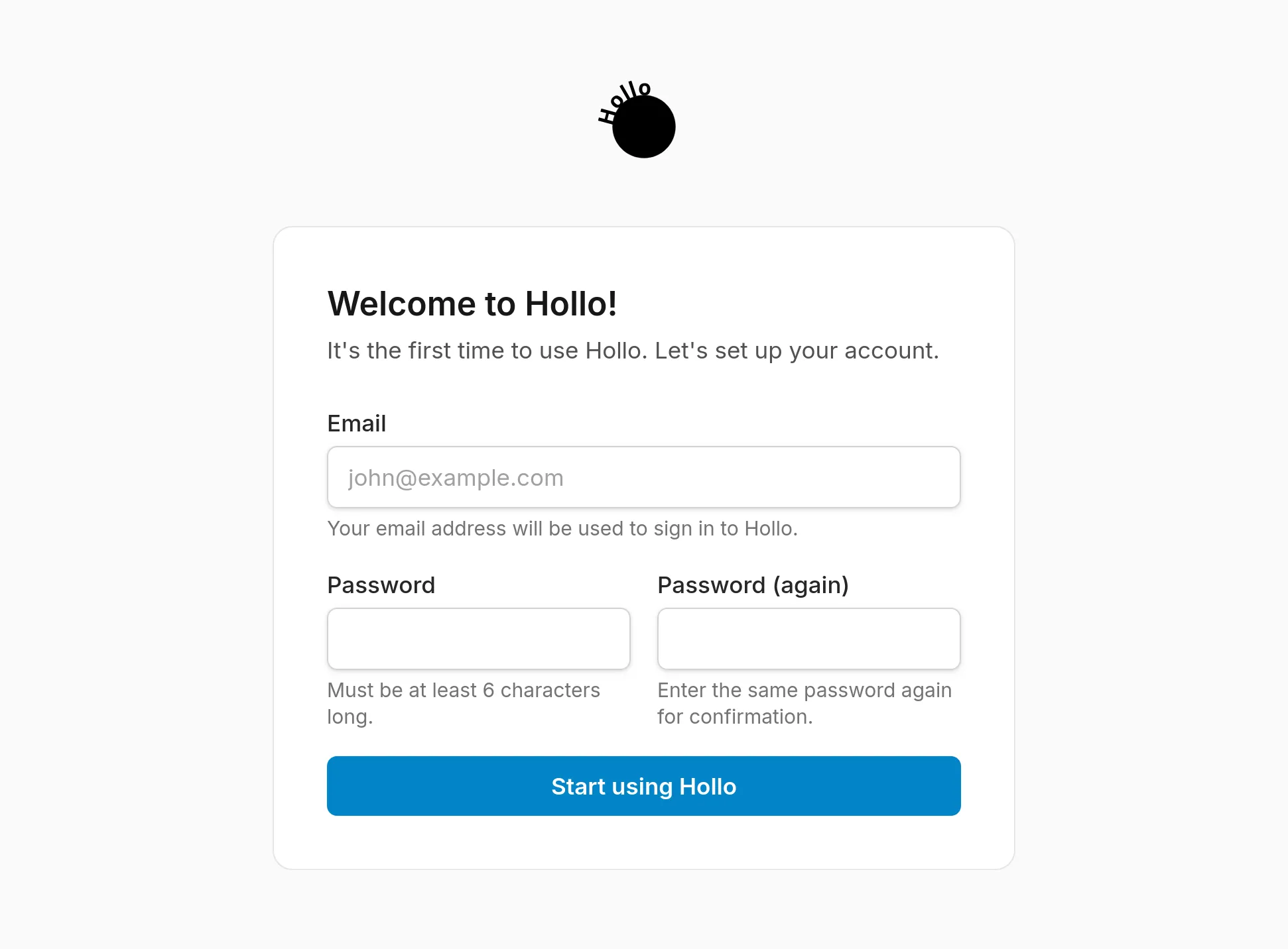 Set up your login credentials